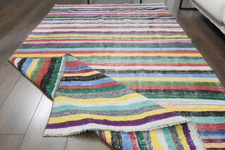 Striped Vintage Turkish Kilim - Thumbnail