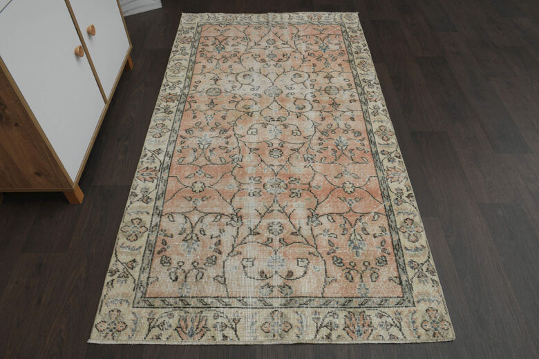 Handmade Vintage Floral Rug