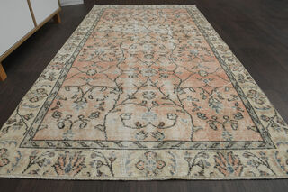 Handmade Vintage Floral Rug - Thumbnail