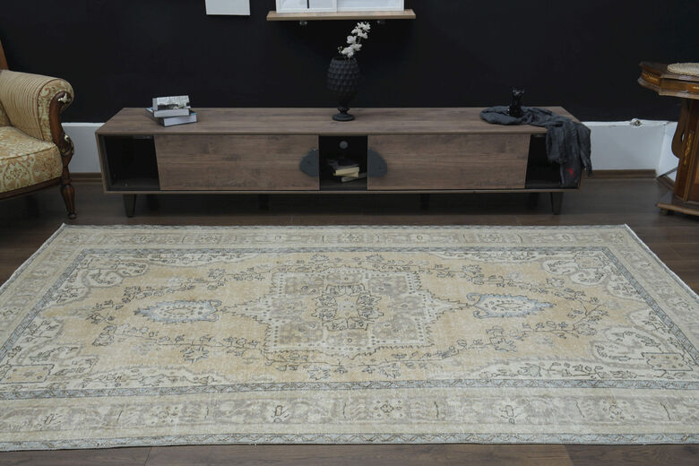 Turkish Vintage Area Anatolian Rug