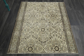 Oushak Floral Vintage Rug - Thumbnail