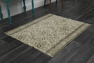 Oushak Floral Vintage Rug - Thumbnail