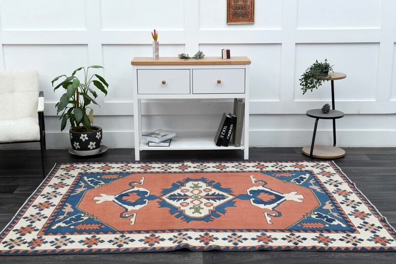 Red Navy Blue Area Rug