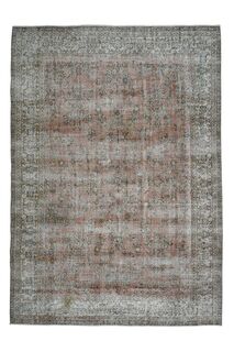 Floral Pink Brown Rug - Thumbnail