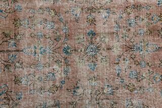 Floral Pink Brown Rug - Thumbnail