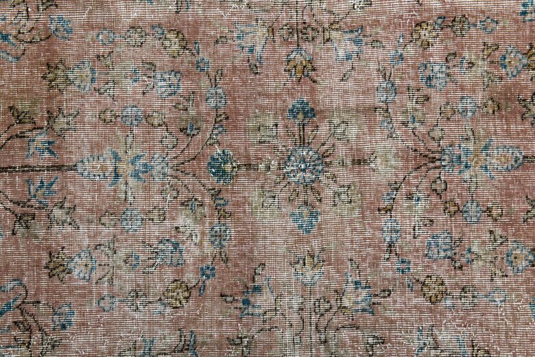 Floral Pink Brown Rug