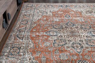 Orange Brown Area Rug - Thumbnail