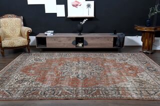 Orange Brown Area Rug - Thumbnail