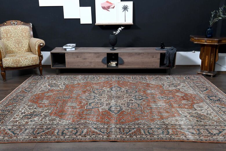 Orange Brown Area Rug