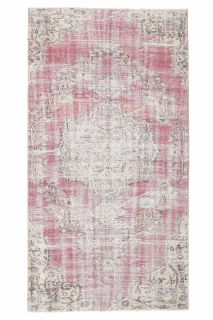 Handmade Pink Vintage Area Rug - Thumbnail