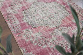 Handmade Pink Vintage Area Rug - Thumbnail