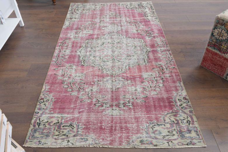 Handmade Pink Vintage Area Rug