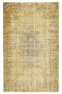 Pale Yellow Colored - Vintage Area Rug - Thumbnail