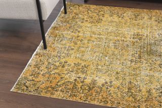 Pale Yellow Colored - Vintage Area Rug - Thumbnail