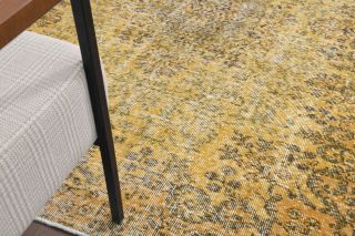 Pale Yellow Colored - Vintage Area Rug - Thumbnail