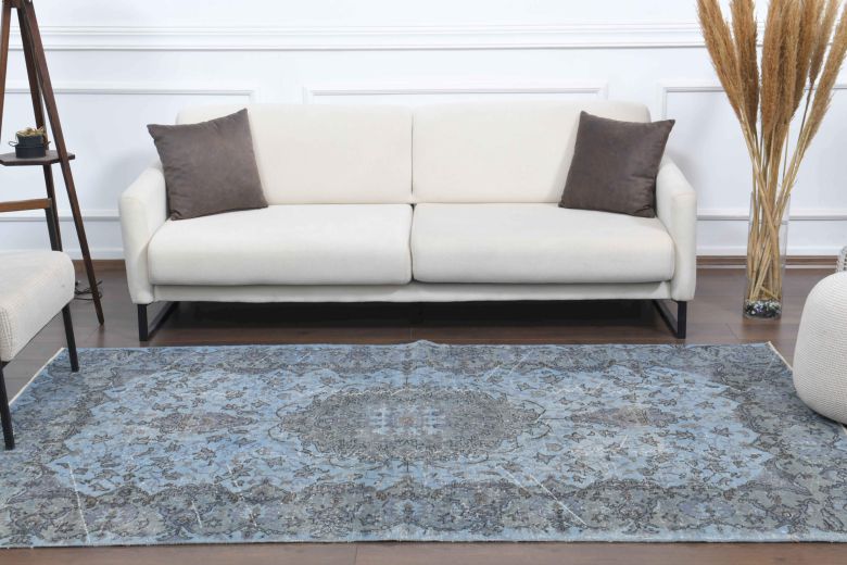 Pale Blue Colored - Vintage Area Rug