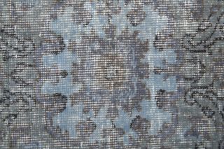 Pale Blue Colored - Vintage Area Rug - Thumbnail