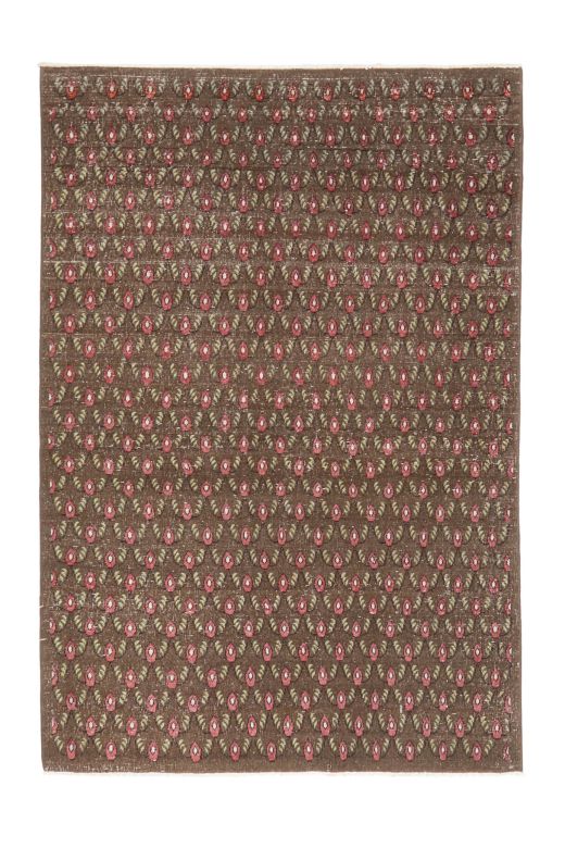 Ikat Brown Indoor Rug - 1980s