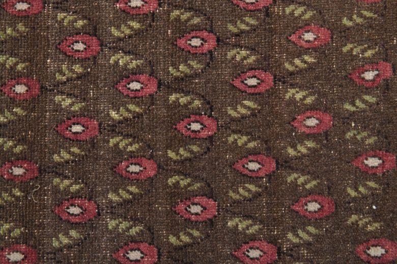 Ikat Brown Indoor Rug - 1980s