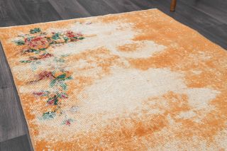 Distressed Handmade Vintage Area Rug - Thumbnail