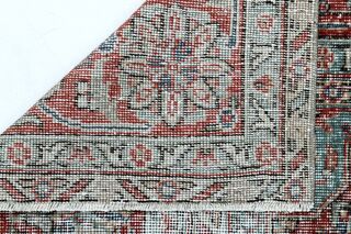 Distressed Red Black Turkish Anatolian Rug - Thumbnail