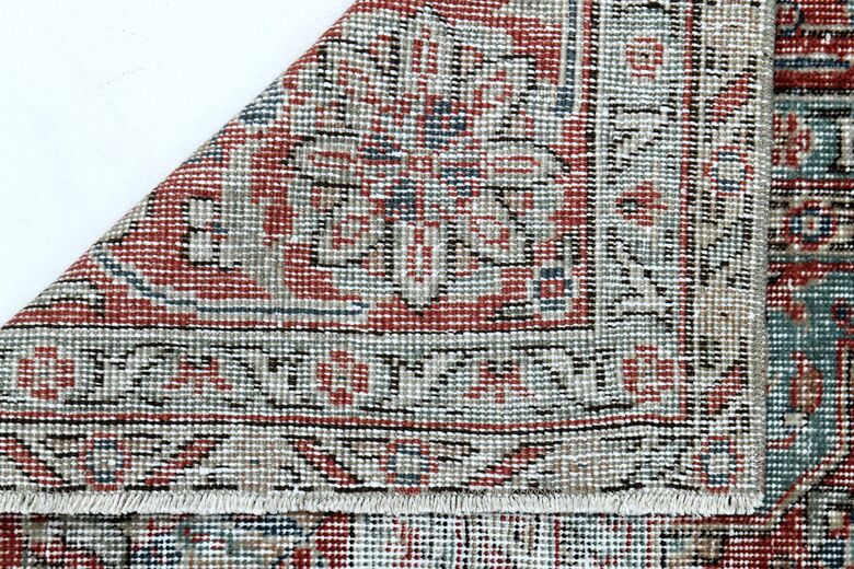 Distressed Red Black Turkish Anatolian Rug