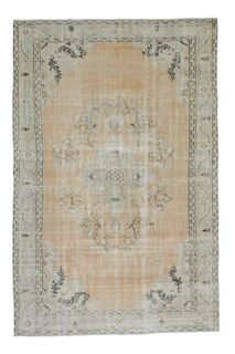 Orange Beige Area Antique Washed Anatolian Rug - Thumbnail