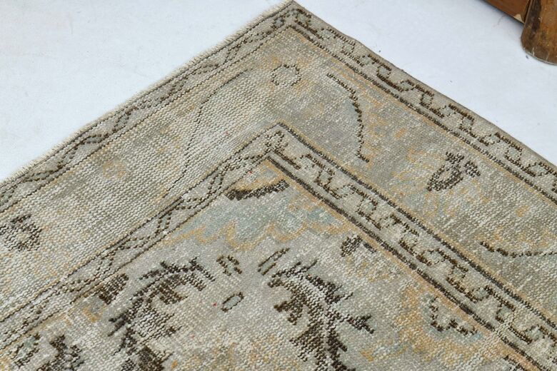Orange Beige Area Antique Washed Anatolian Rug