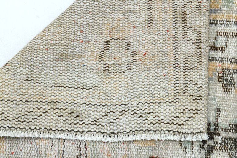 Orange Beige Area Antique Washed Anatolian Rug