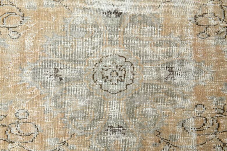 Orange Beige Area Antique Washed Anatolian Rug