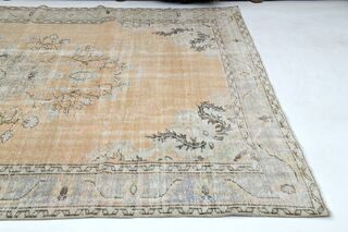 Orange Beige Area Antique Washed Anatolian Rug - Thumbnail