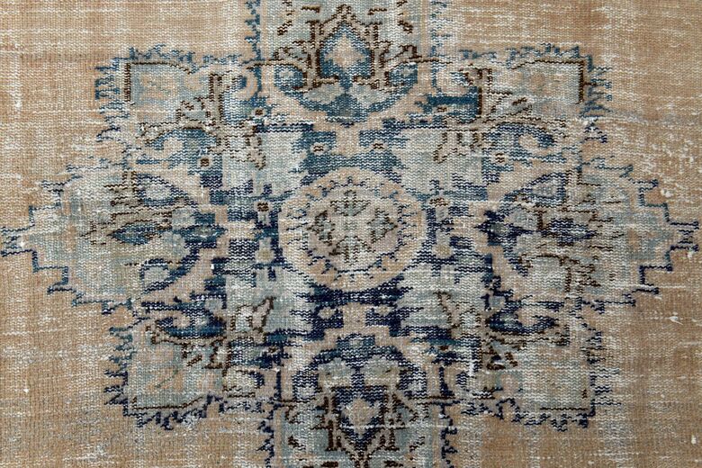 Orange Navy Blue Area Anatolian Rug