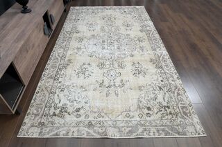 Handmade Beige Brown Area Rug - Thumbnail