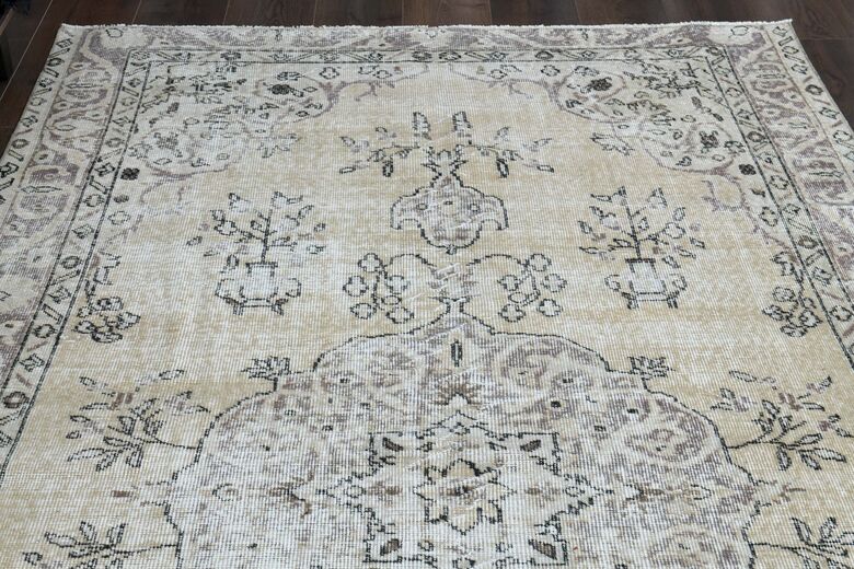 Handmade Beige Brown Area Rug