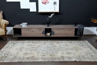 Handmade Beige Brown Area Rug - Thumbnail