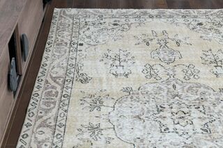 Handmade Beige Brown Area Anatolian Rug - Thumbnail