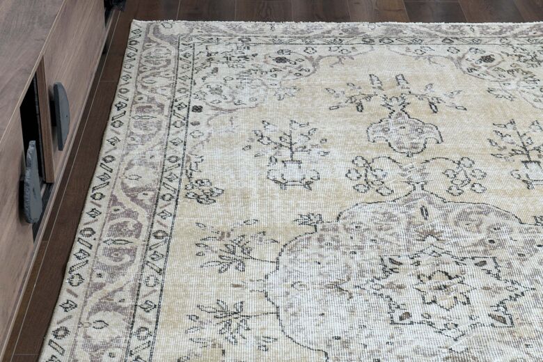 Handmade Beige Brown Area Anatolian Rug