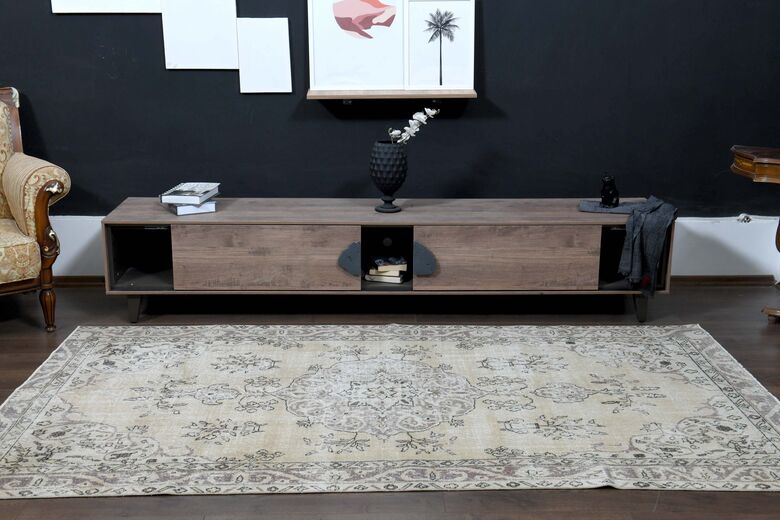 Handmade Beige Brown Area Anatolian Rug
