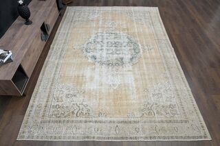 Faded Orange Brown Anatolian Rug - Thumbnail