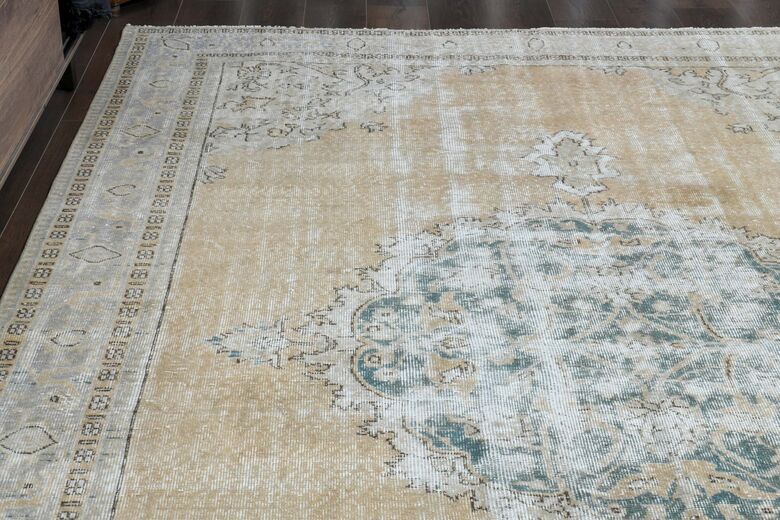 Faded Orange Brown Anatolian Rug