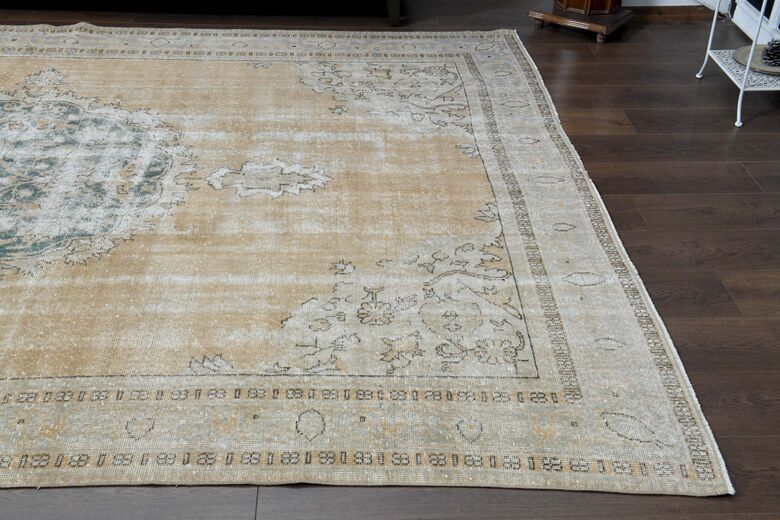 Faded Orange Brown Anatolian Rug