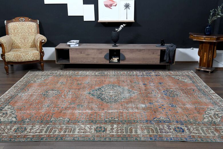 Orange Brown Area Rug