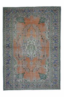 Orange Purple Vintage Anatolian Rug - Thumbnail