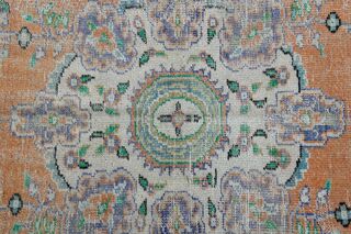 Orange Purple Vintage Anatolian Rug - Thumbnail