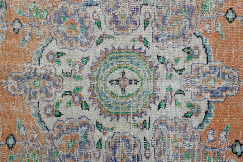 Orange Purple Vintage Anatolian Rug