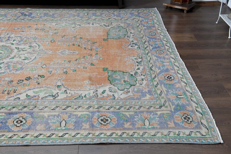 Orange Purple Vintage Anatolian Rug