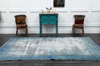 Blue Distressed Antique Rug - Thumbnail
