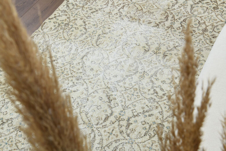 Handmade Vintage Floral Rug