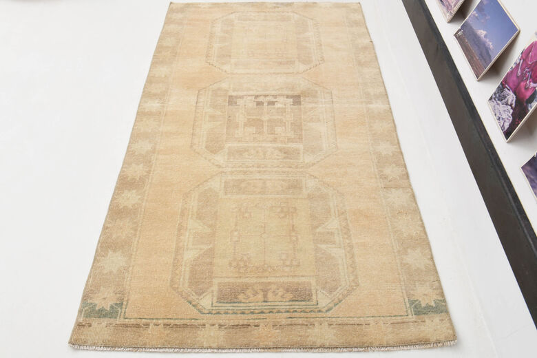 Handmade Vintage Oushak Runner Rug