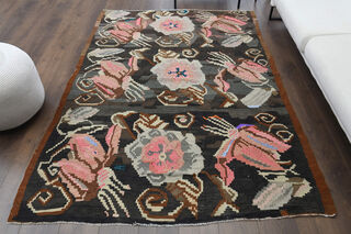 Dark Garden - Handmade Vintage Anatolian Area Rug - Thumbnail